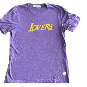 Purple "Lovers" Graphic T-Shirt By The Uplifters - L
